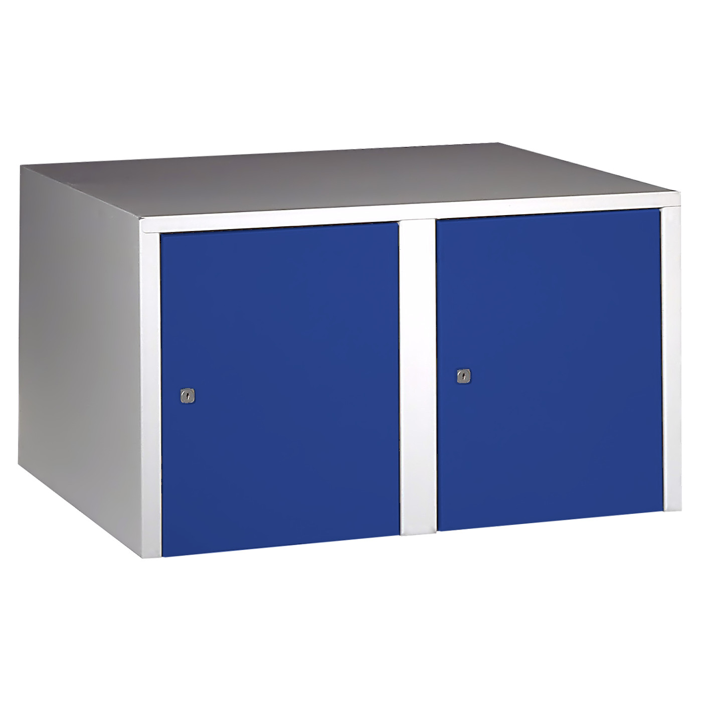 Wolf Aufsatzschrank Serie 73 , Sockel, Abteilbreite 400 mm, 2 Abteile Enzianblau RAL 5010
