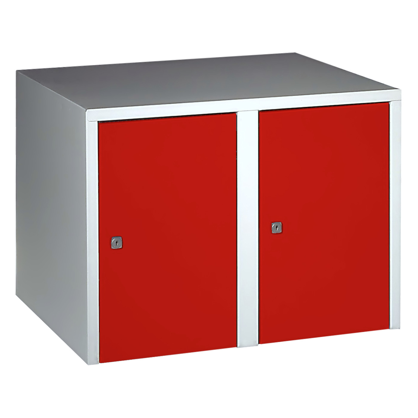 Wolf Aufsatzschrank Serie 73 , Sockel, Abteilbreite 300 mm, 2 Abteile Feuerrot RAL 3000