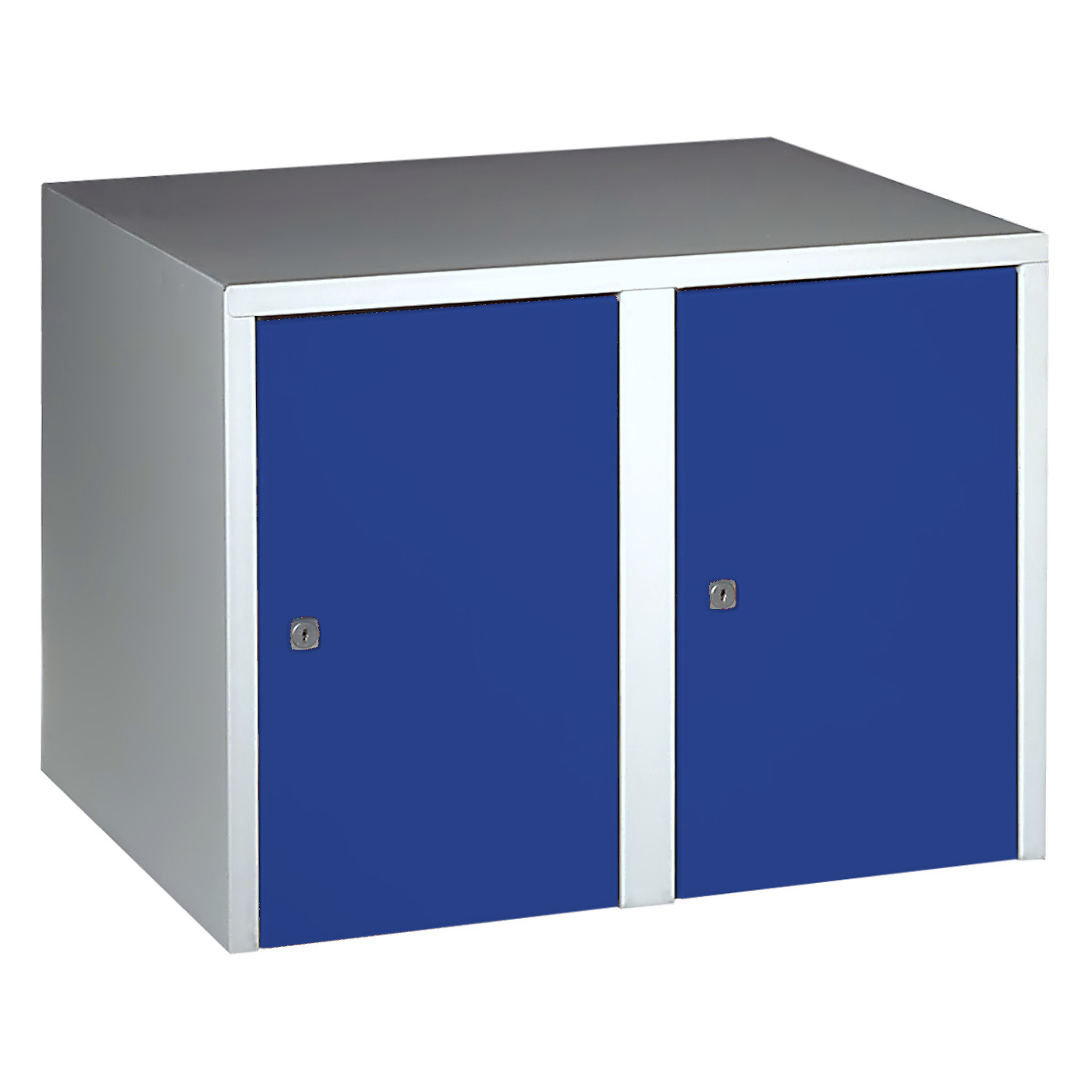 Wolf Aufsatzschrank Serie 73 , Sockel, Abteilbreite 300 mm, 2 Abteile Enzianblau RAL 5010
