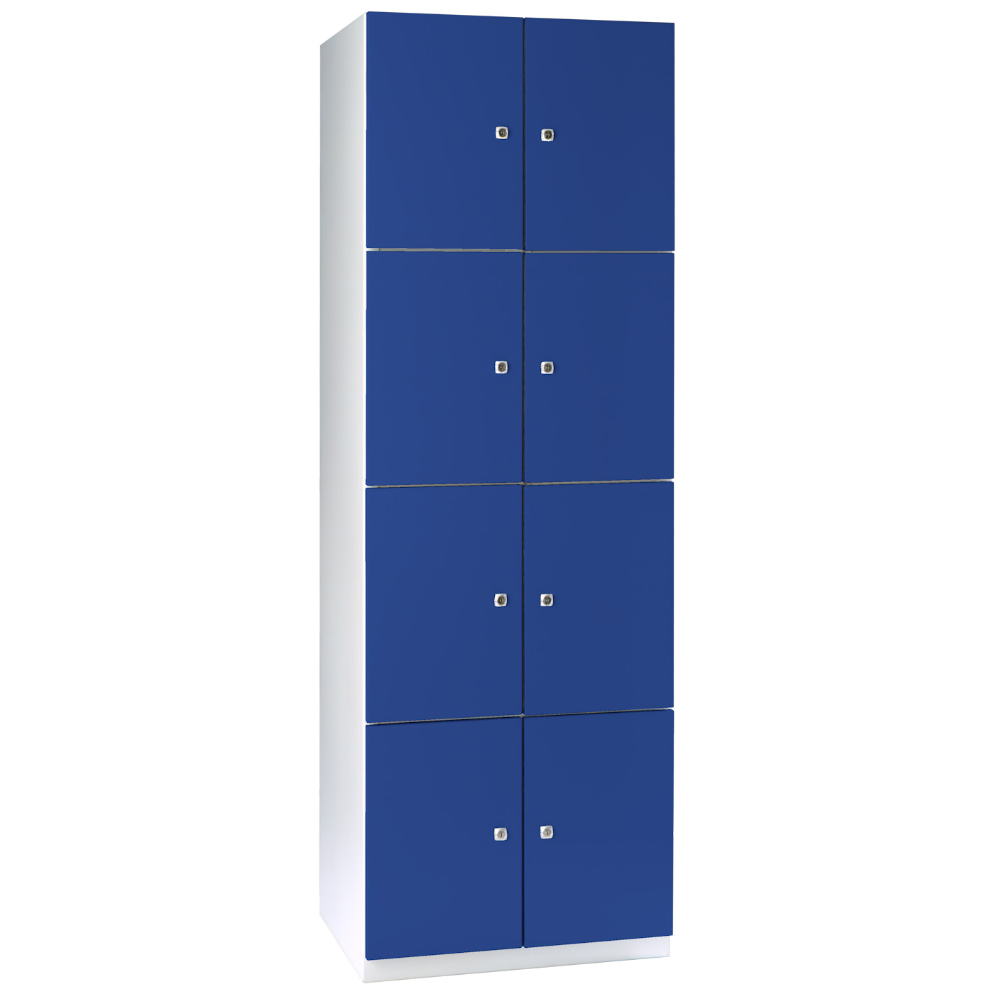 Wolf Mehrzweck-Fächerschrank Serie 77 Flügeltüren Abteilbreite 300 mm 2 Abteile 8 Fächer Enzianblau RAL 5010