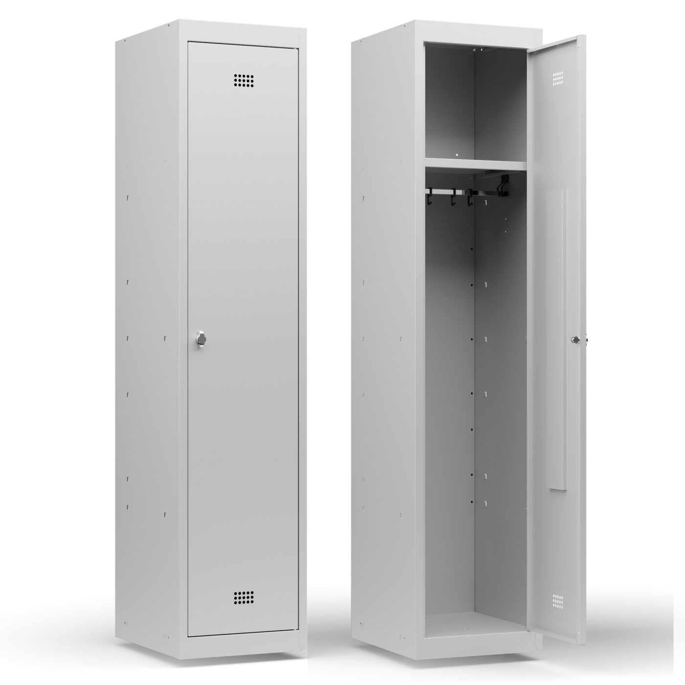 Wolf Spind-System Serie 30 Grundelement, Sockel, Abteilbreite 400 mm, 1 Abteil Lichtgrau RAL 7035