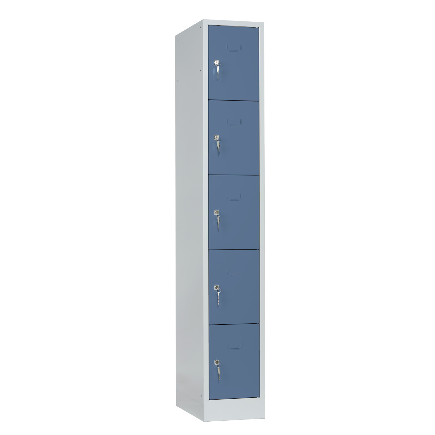 Wolf Schließfachschrank Serie 40 mit Sockel Abteilbreite 300 mm 1 Abteil à 5 Fächer Taubenblau RAL 5014