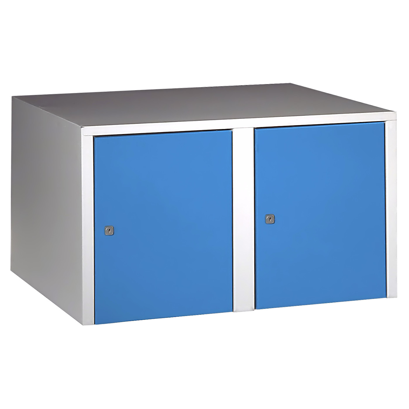 Wolf Aufsatzschrank Serie 73 , Sockel, Abteilbreite 400 mm, 2 Abteile Lichtblau RAL 5012