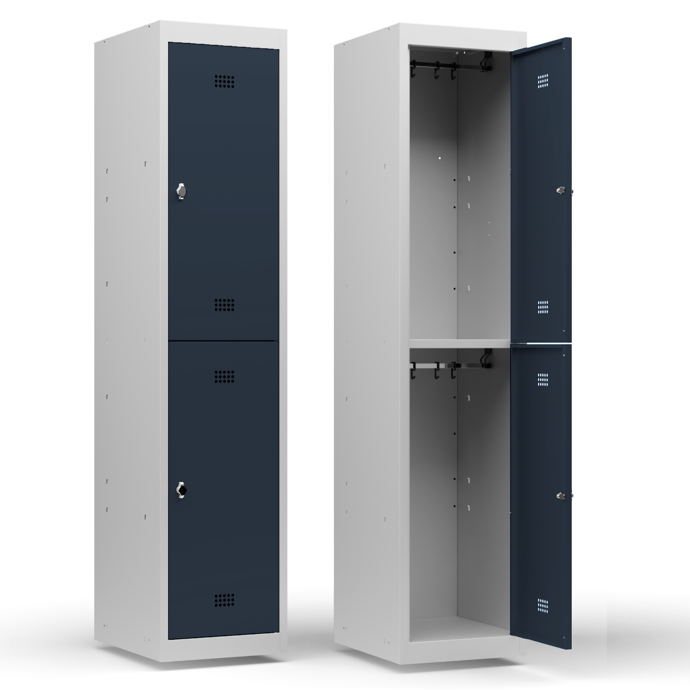 Wolf Spind-System Serie 30 doppelstöckig Grundelement Sockel Abteilbreite 400 mm 1 Abteil Anthrazitgrau RAL 7016