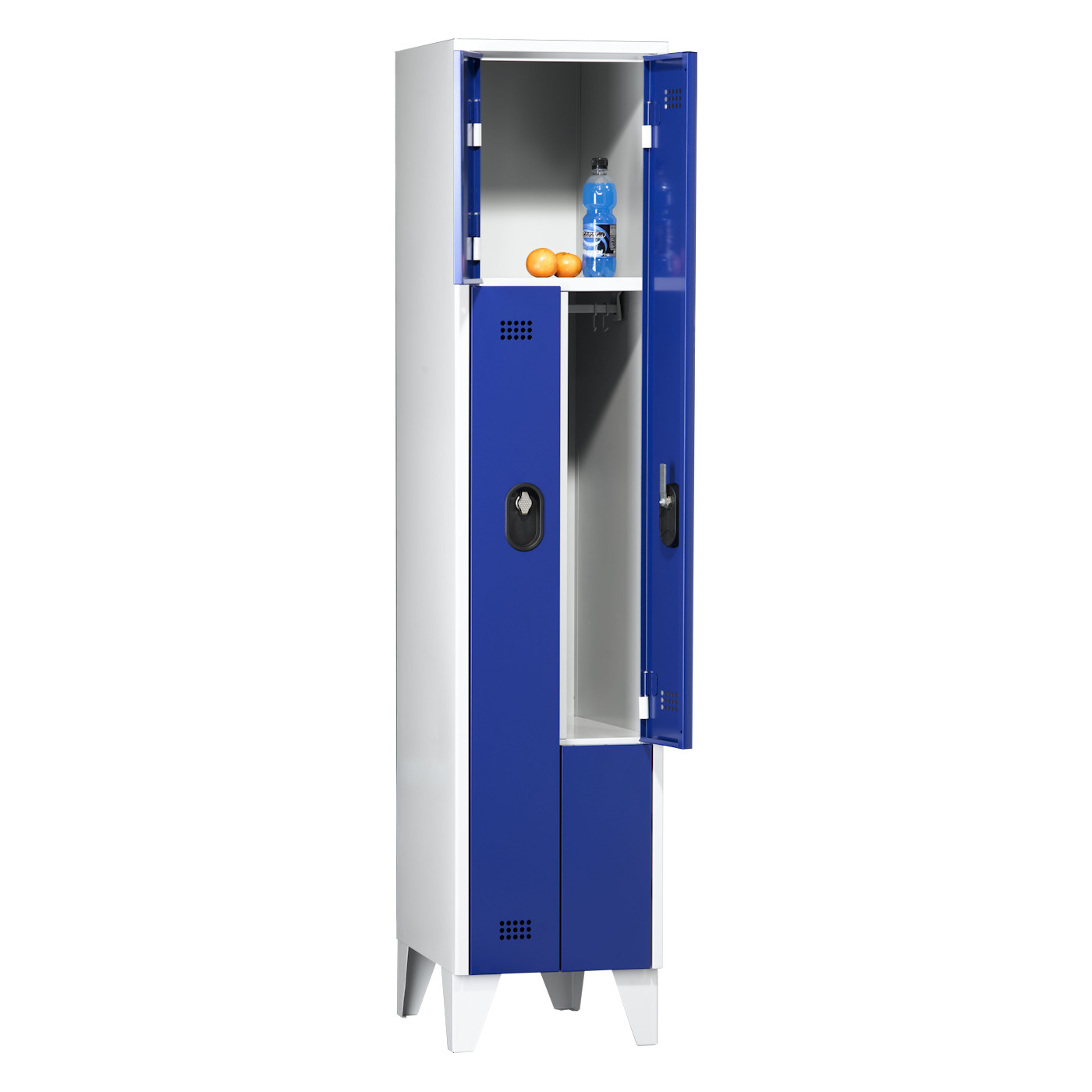 Wolf Z-Spind Serie 90 Z, Füße, Abteilbreite 400 mm 1 Abteil 2 Fächer Enzianblau RAL 5010