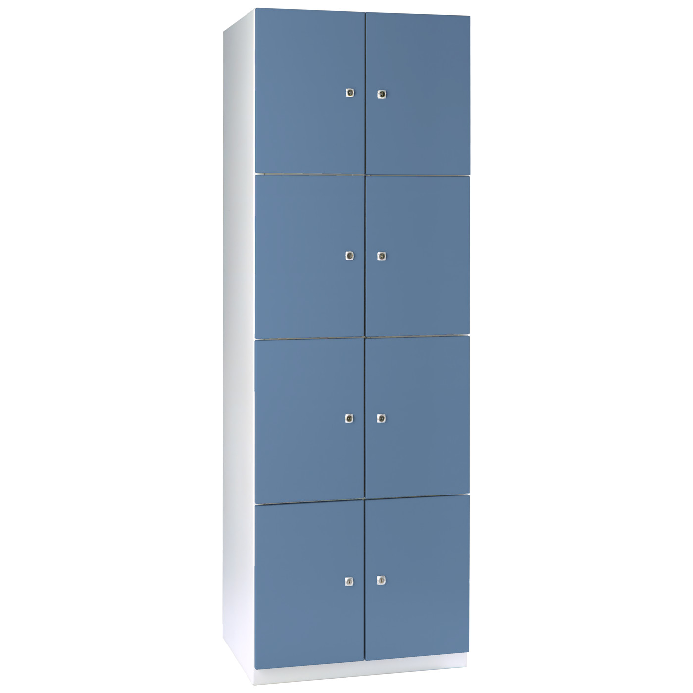 Wolf Mehrzweck-Fächerschrank Serie 77 Flügeltüren Abteilbreite 300 mm 2 Abteile 8 Fächer Taubenblau RAL 5014