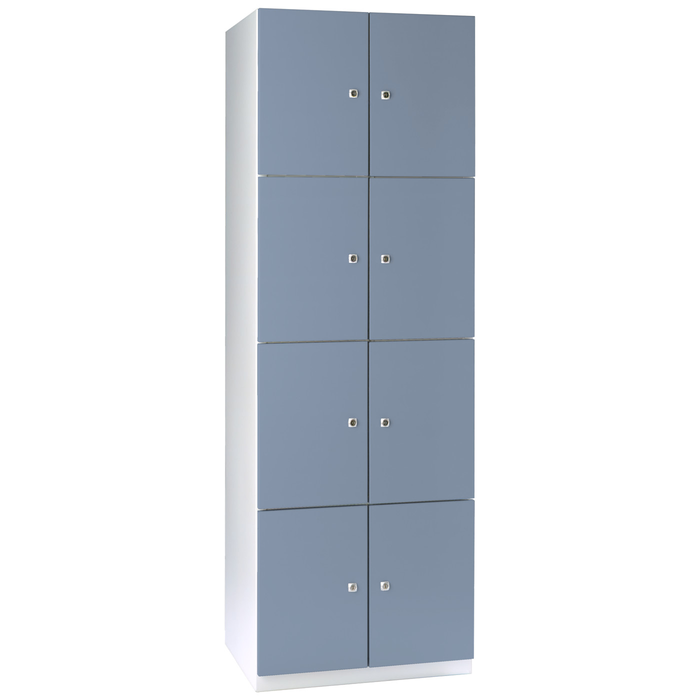 Wolf Mehrzweck-Fächerschrank Serie 77 Flügeltüren Abteilbreite 300 mm 2 Abteile 8 Fächer Blaugrau RAL 7031