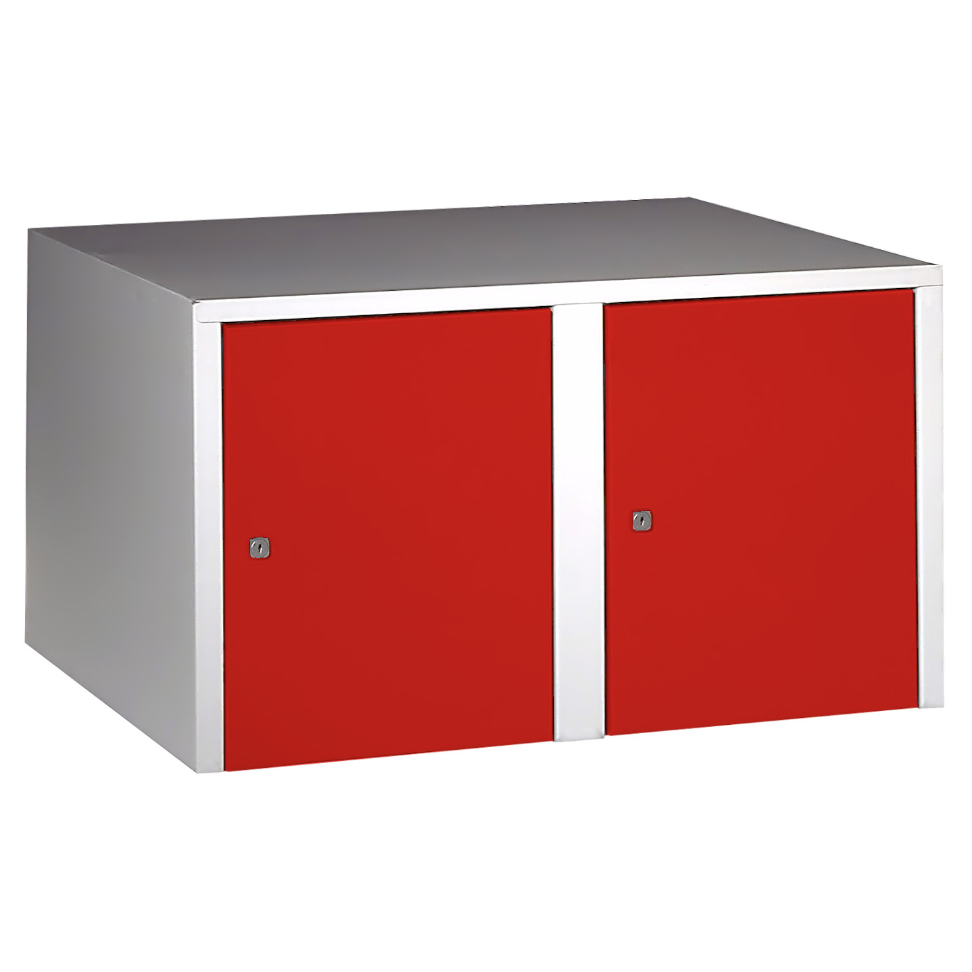 Wolf Aufsatzschrank Serie 73 , Sockel, Abteilbreite 400 mm, 2 Abteile Feuerrot RAL 3000