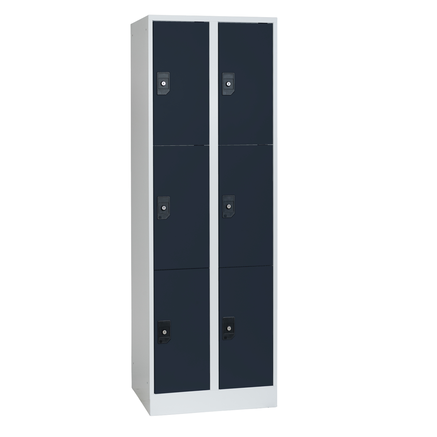 Wolf Fächerschrank Serie 96, Sockel, Abteilbreite 300 mm, 2 Abteile à 3 Fächer Anthrazitgrau RAL 7016