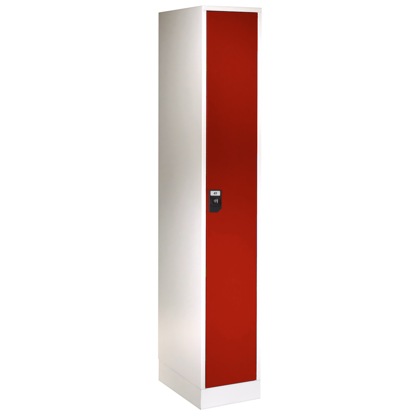Wolf Spind Serie 96, Sockel, Abteilbreite 300 mm, 1 Abteil Feuerrot RAL 3000