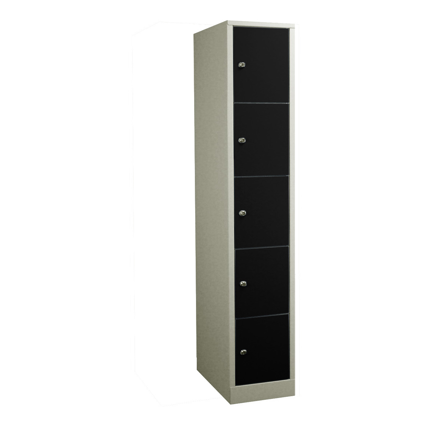 Wolf Fächerschrank Serie 42 extrahoch Sockel Abteilbreite 400 mm 1 Abteil à 5 Fächer Tiefschwarz RAL 9005