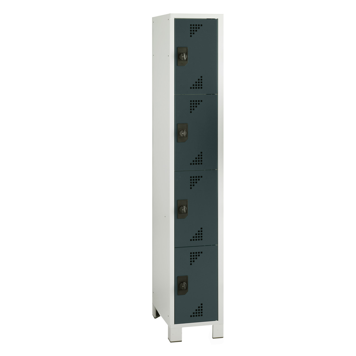 Wolf Fächerschrank Serie 82, Füße, Abteilbreite 300 mm, 1 Abteil à 4 Fächer Anthrazitgrau RAL 7016