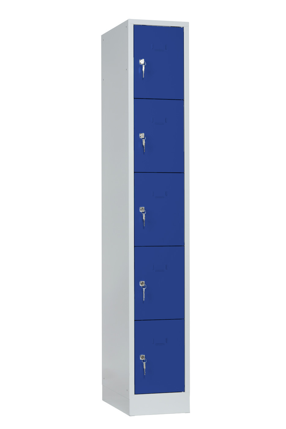 Wolf Schließfachschrank Serie 40 mit Sockel Abteilbreite 300 mm 1 Abteil à 5 Fächer Enzianblau RAL 5010