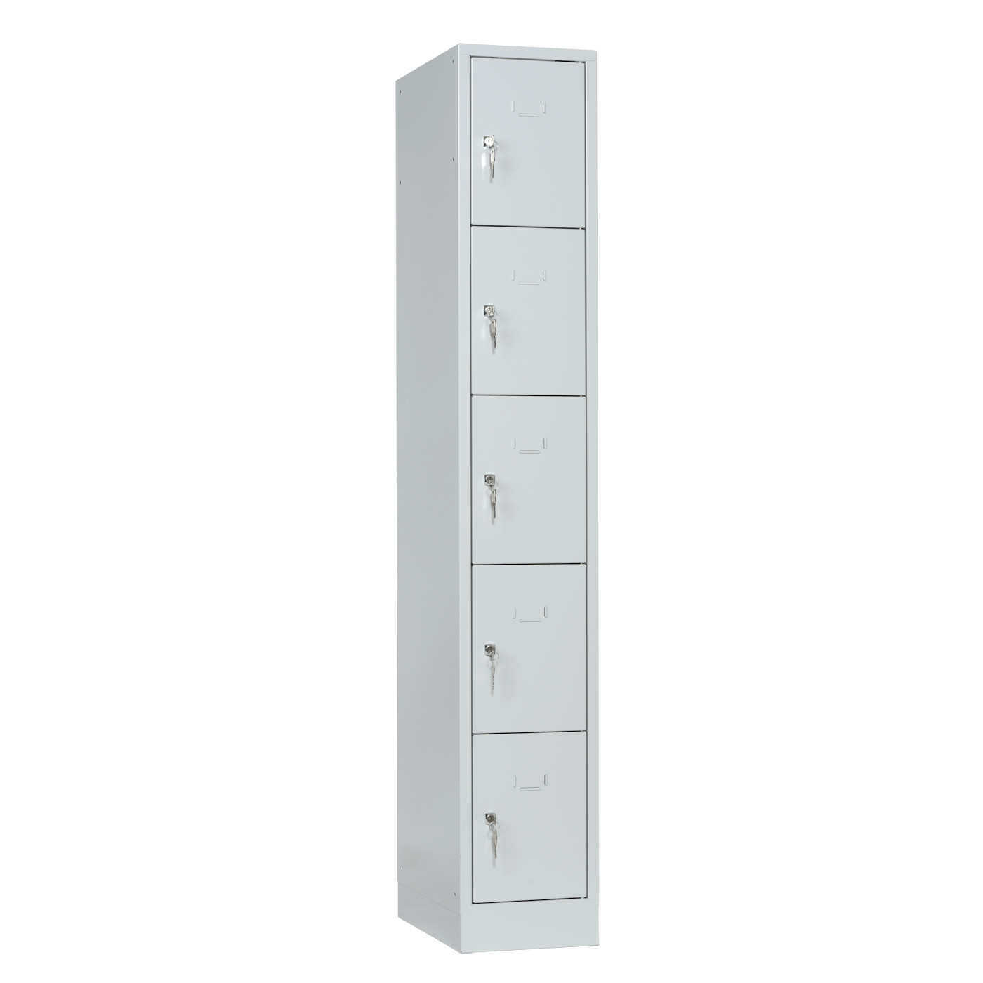 Wolf Schließfachschrank Serie 40 mit Sockel Abteilbreite 300 mm 1 Abteil à 5 Fächer Lichtgrau RAL 7035