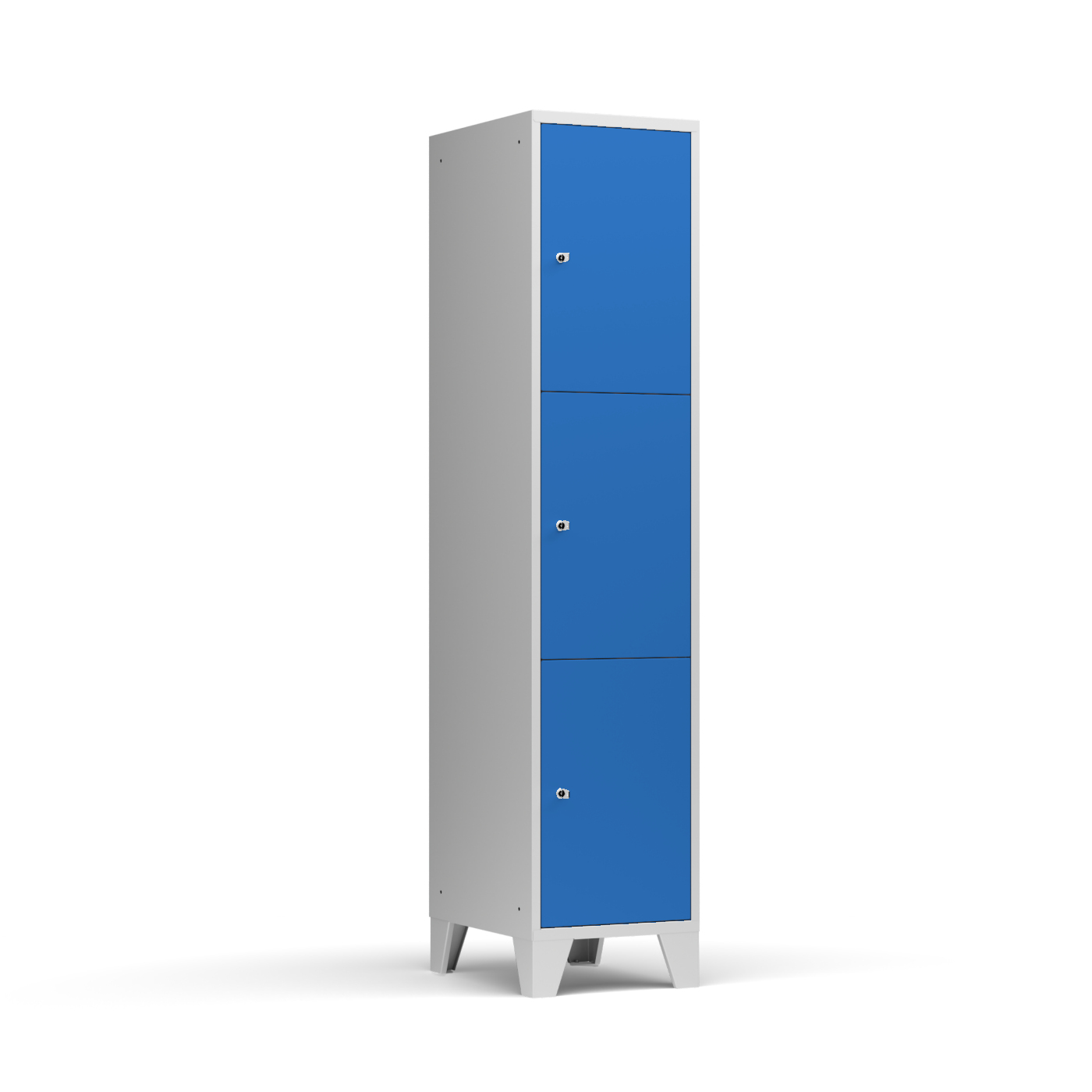 Wolf Fächerschrank Serie 72, Füße, Abteilbreite 400 mm, 1 Abteil à 3 Fächer Lichtblau RAL 5012