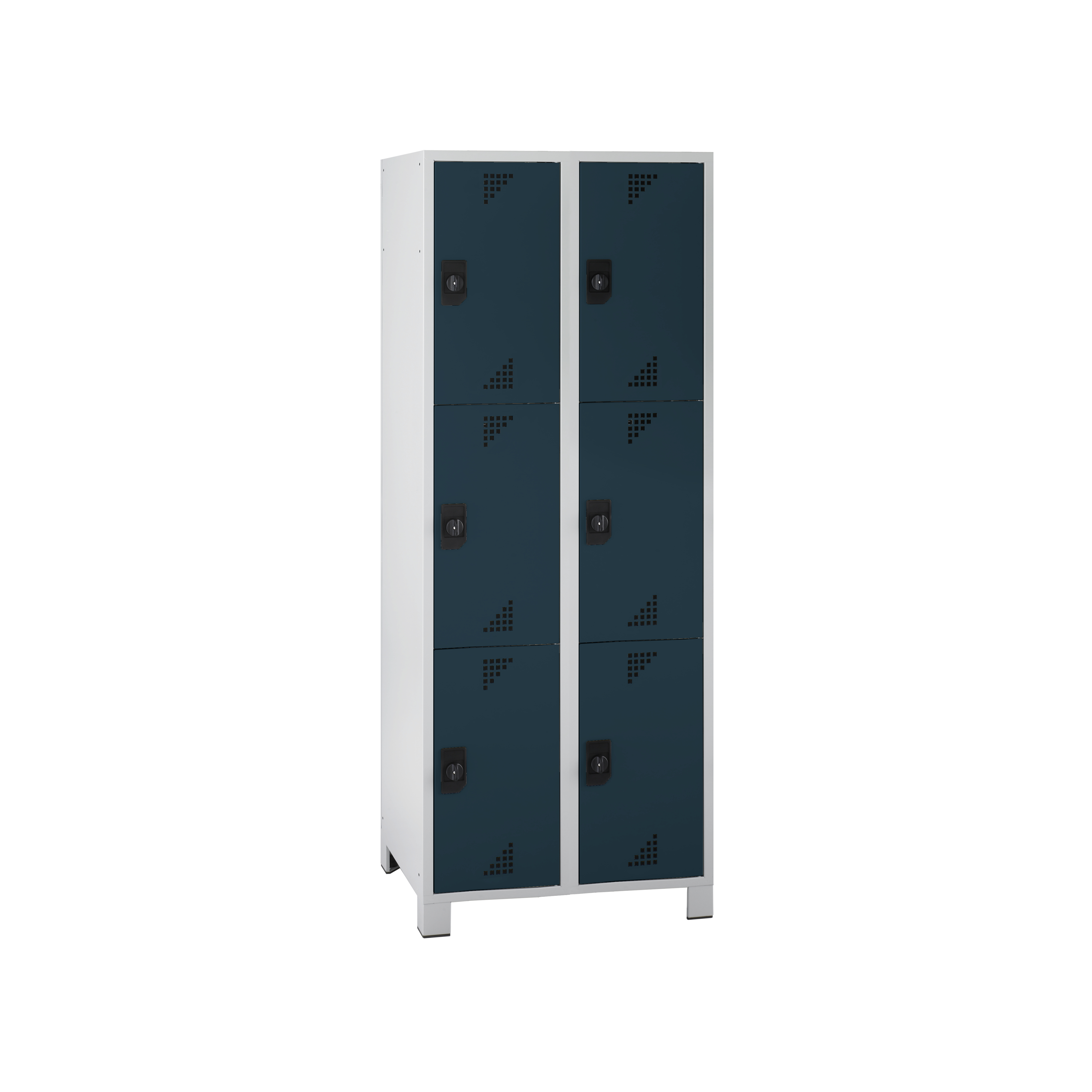 Wolf Fächerschrank Serie 82, Füße, Abteilbreite 400 mm, 2 Abteile à 3 Fächer Anthrazitgrau RAL 7016