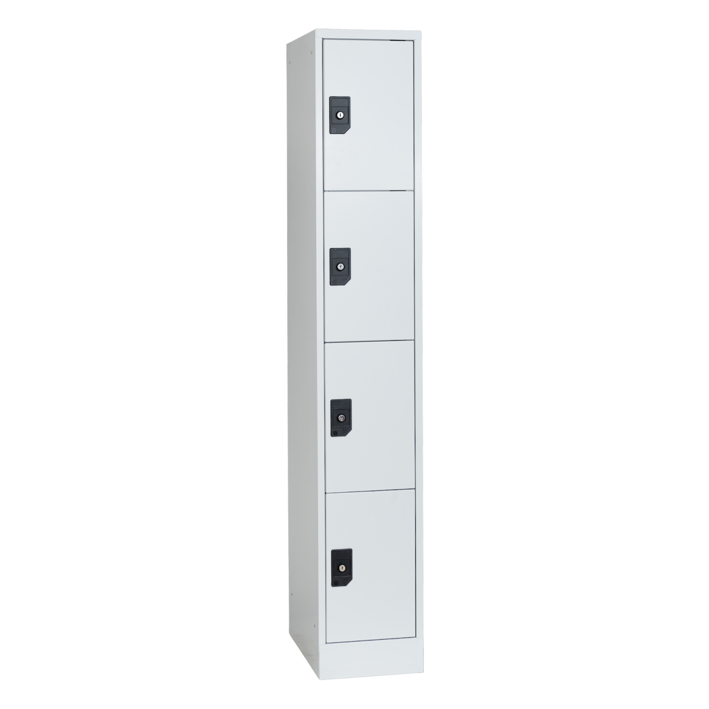 Wolf Fächerschrank Serie 96, Sockel, Abteilbreite 300 mm, 1 Abteil à 4 Fächer Lichtgrau RAL 7035