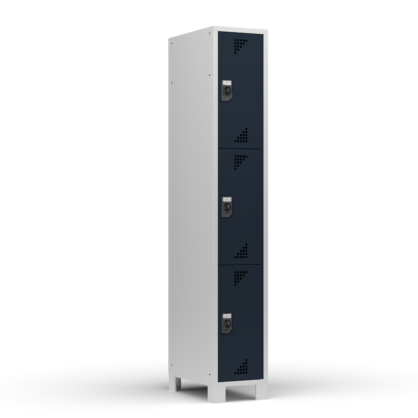 Wolf Fächerschrank Serie 82, Füße, Abteilbreite 300 mm, 1 Abteil à 3 Fächer Anthrazitgrau RAL 7016