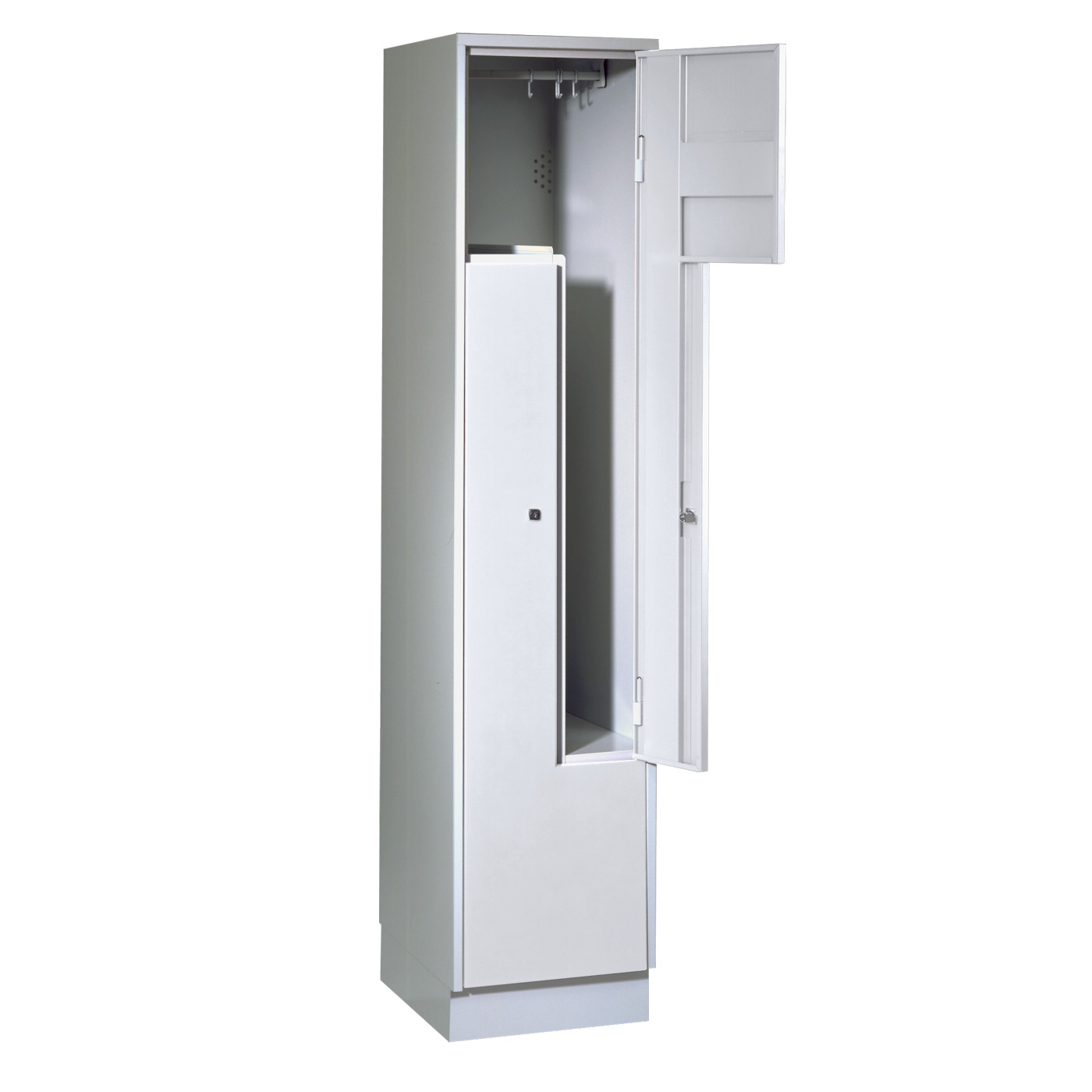 Wolf Z-Spind Serie 71 Z, Sockel, 2 Fächer mit einer Breite von je 200/400 mm Lichtgrau RAL 7035